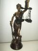 Echt Bronze Figur Justizia Göttin Der Gerechtigkeit 39 Cm 2,  4 Kg Ab 2000 Bild 2