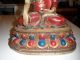 Buddha - Nepal - 5 Elementen Farben Handbemalt Mit Pigmenten 33cm.  Hoch Entstehungszeit nach 1945 Bild 7