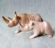 2 Afrikanische Figuren Aus Speck - Oder Naturstein Hergestellt Nashorn Rhinozeros Entstehungszeit nach 1945 Bild 4