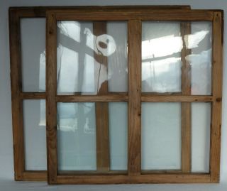 Alte Fenster Holzfenster Mit Sprossen 2 Stück Bild