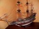 Sehr Alter 85cm Modell Schiff Segelschiff Aus Holz Maritime Dekoration Bild 5