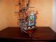 Sehr Alter 85cm Modell Schiff Segelschiff Aus Holz Maritime Dekoration Bild 6