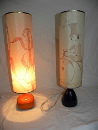 2 Tischlampen.  Frankreich.  Keramik Um Ca.  1930 Signiert Bild