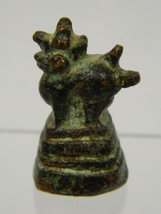 Opiumgewicht Bronze 19.  Jhd.  Löwe Opium Gewicht Südostasien Burma 2,  7 Cm / 20 G Bild