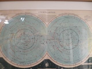 Sternen Karte Südlicher Und Nördlicher Sternenhimmel Mit Rahmen Bild