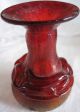 Rotes Glas Vase Umgelegter Faden Nach Antiker Art Römisches Unguentarium Abriß Dekorglas Bild 1