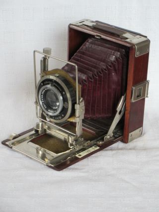 Tropenkamera/luxuskamera 6,  5x9 Mahagonie,  Roter Balgen Bild