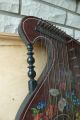 Schöne,  Große,  Alte Violin Harfe,  Zither Mit Bogen Und Kasten Saiteninstrumente Bild 4