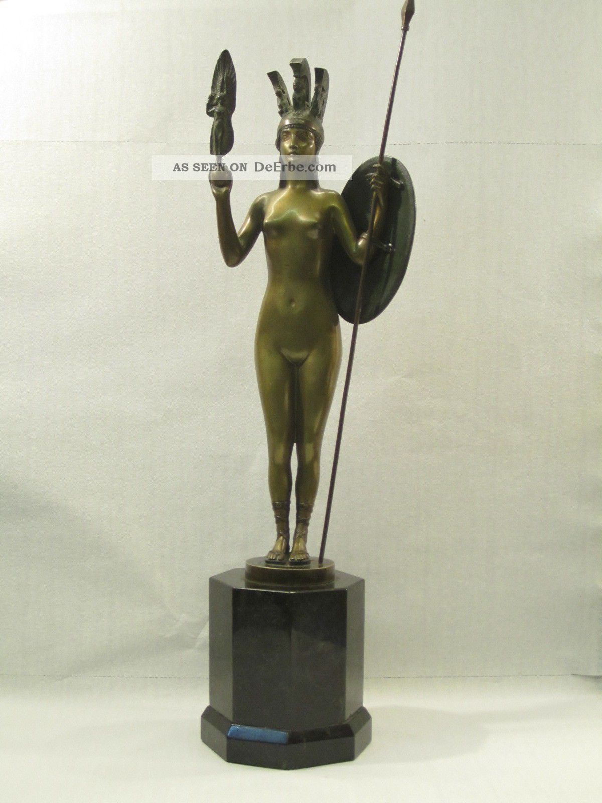 Simon Moselsio - Skulptur - Athena 1919 - Bronze Statue Amerikanisch Bronze Bild