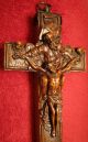 Sakrales Holz Kreuz Klosterarbeit Um 1880 Mit Schieber Skulpturen & Kruzifixe Bild 1