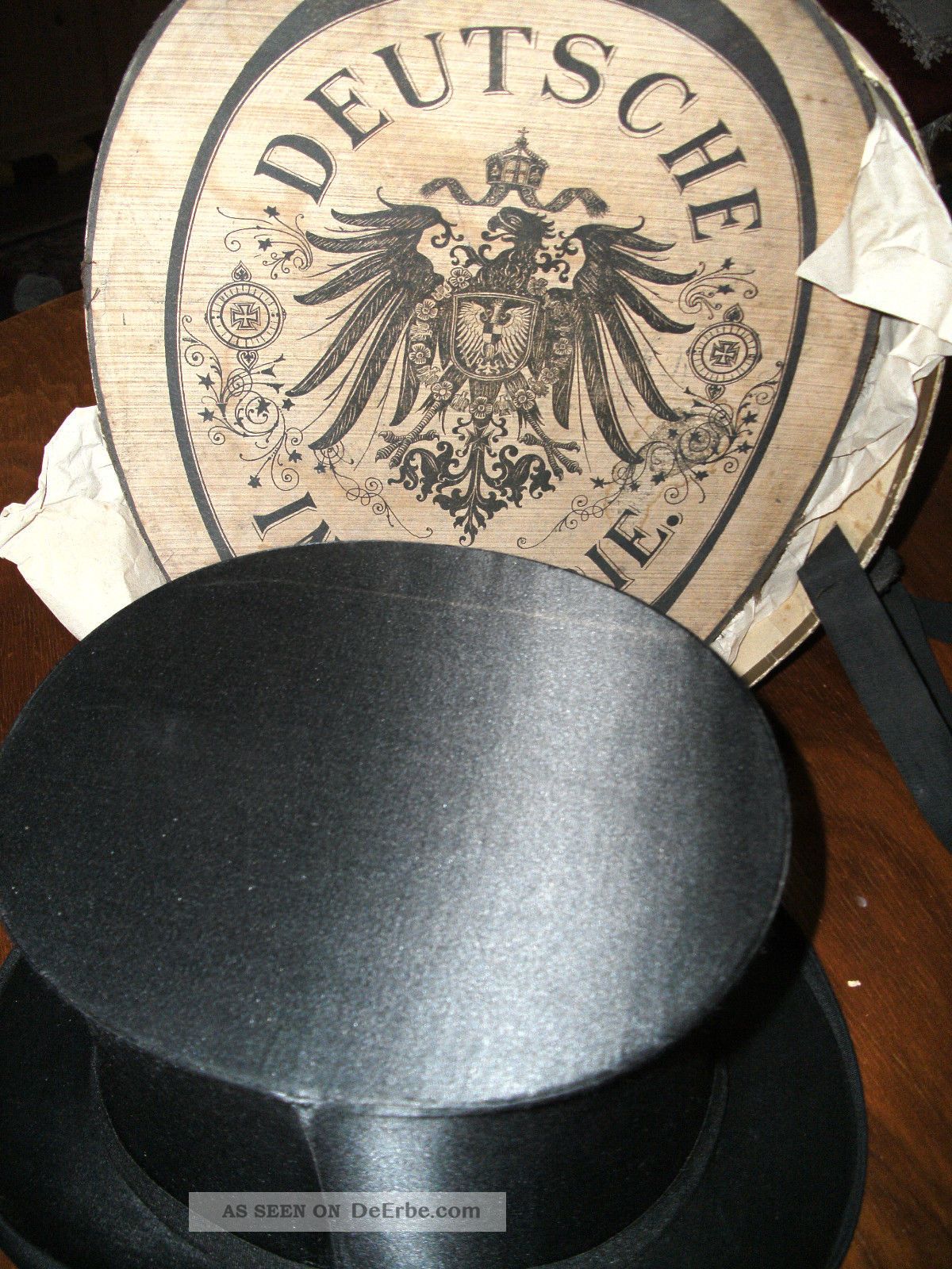 Klappzylinder,  Hut,  Chapeau Claque,  Jahreszahl Auf Innenseite 1906 Orig.  Karton Accessoires Bild