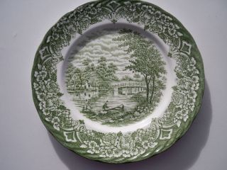 Grindley Homeland Englische Keramik / Grün / 14 Kuchenteller / Desserteller Bild