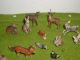 Uralt Tiere Hase Reh Ziege Fuchs Vogel Erzgebirge Masse Massefiguren Massetiere Gefertigt vor 1945 Bild 3