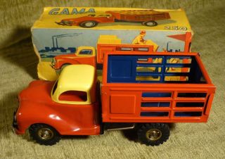 Gama 250 Blech Lastwagen Viehtransporter Lkw Ovp 60 ' S Vintage Tin Toy Truck Bild
