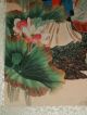 Aus China Sammlung Rollbild Frau Seidenwäscherin Lotus Lotusblüte Reinheit Entstehungszeit nach 1945 Bild 3