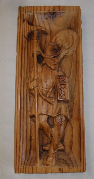 Sehr Schönes Altes Holz Bild/relief/holz Schnitzerei/handarbeit/nachtwächter Bild