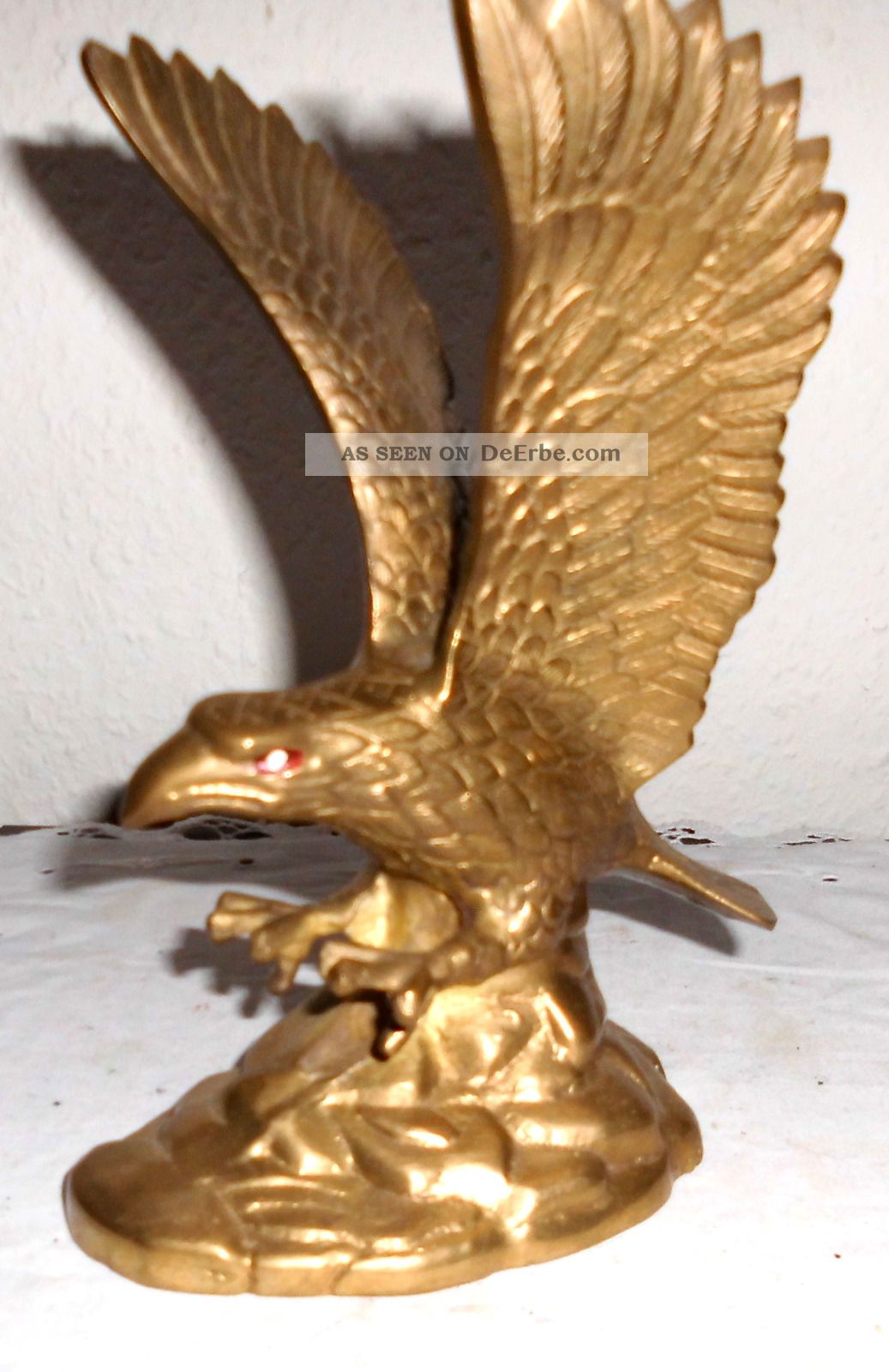 Dekorative Bronze Messing Figur,  Skulptur,  Statue,  Adler Vogel Tier Gold Farben Bronze Bild