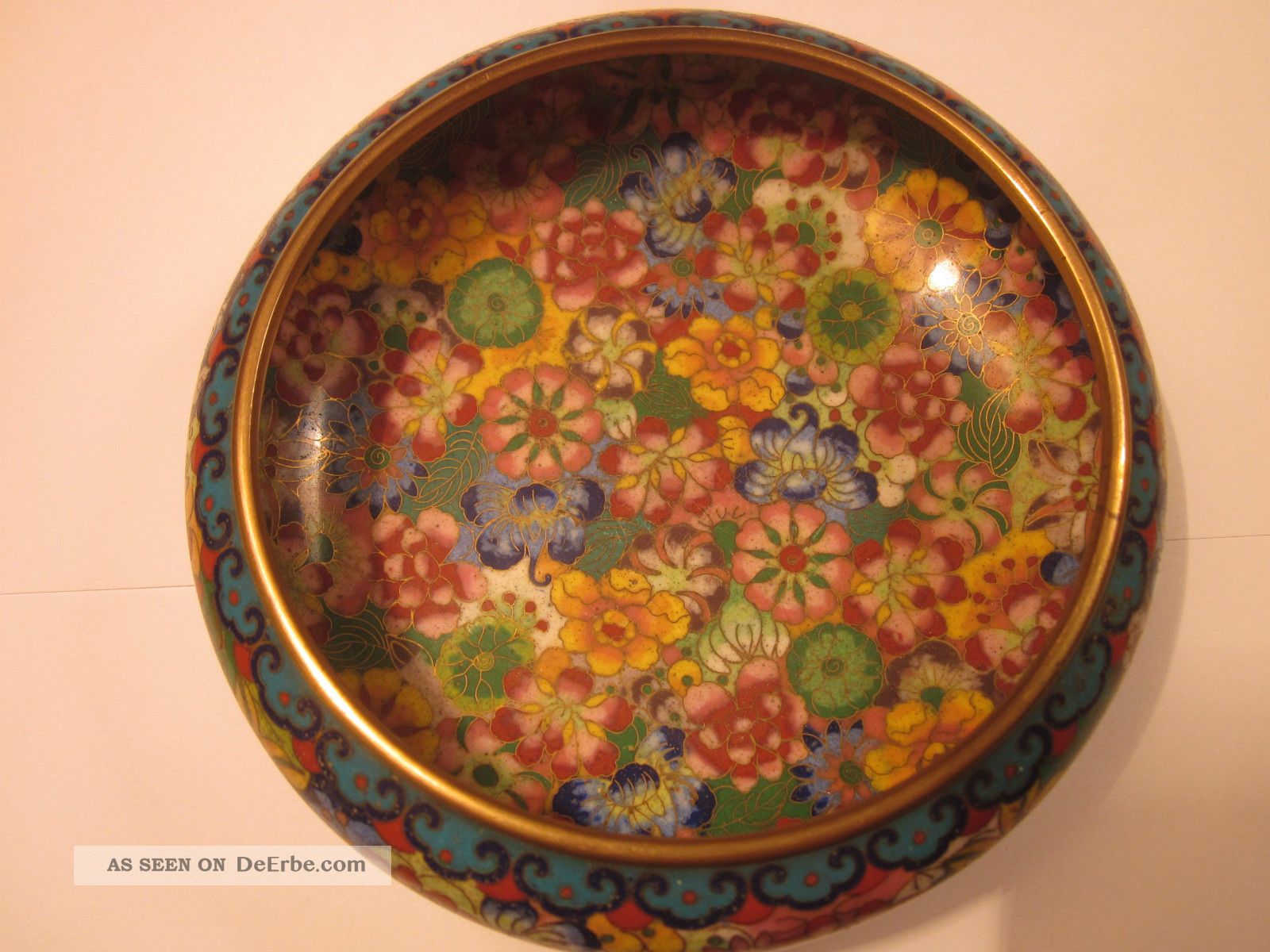 Vintage Champlevé Cloisonné Schale Bowl China 1932 Asiatika: China Bild