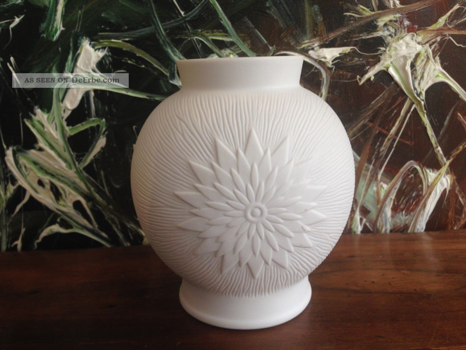 Jaeger & Co Pmr Bavaria,  Edle Vase Mit Sonne / Blume,  Bisquitporzellan Nach Form & Funktion Bild
