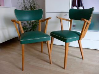 Kultige Armlehnstühle Küchenstühle Stühle Holz 50/60er Vintage Rockabilly Bild