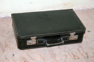 Vintage Reisekoffer Hartschale Leder Koffer 50x31x13cm Schaufenster Oldtimer Bild