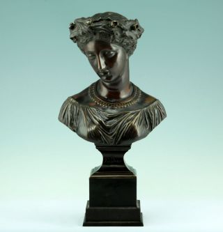 James Pradier 1790 - 1852 Klassizistische Bronze Büste Einer Nymphe 1850 Sculpture Bild