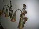2 Wandleuchten Honsel,  Bronze Wandlampe Lampe 2 - Armig Mit Glasschirmen Gefertigt nach 1945 Bild 3