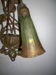 2 Wandleuchten Honsel,  Bronze Wandlampe Lampe 2 - Armig Mit Glasschirmen Gefertigt nach 1945 Bild 5