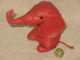 Knautsch Leder - Tier Elefant Rot Werbegeschenk WÜstenrot 70er Retro Vintage 1970-1979 Bild 1