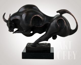 The Bull - 25 Cm - Schwere Bronze Skulptur - Kubismus - Picasso - Dali - Top Bild