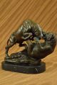 Bronze Skulptur Signiert Bulle Gegen Grizzlybär Statue Art Deco Geschenk Ab 2000 Bild 4