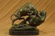 Bronze Skulptur Signiert Bulle Gegen Grizzlybär Statue Art Deco Geschenk Ab 2000 Bild 5