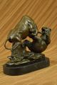 Bronze Skulptur Signiert Bulle Gegen Grizzlybär Statue Art Deco Geschenk Ab 2000 Bild 6