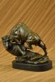 Bronze Skulptur Signiert Bulle Gegen Grizzlybär Statue Art Deco Geschenk Ab 2000 Bild 8