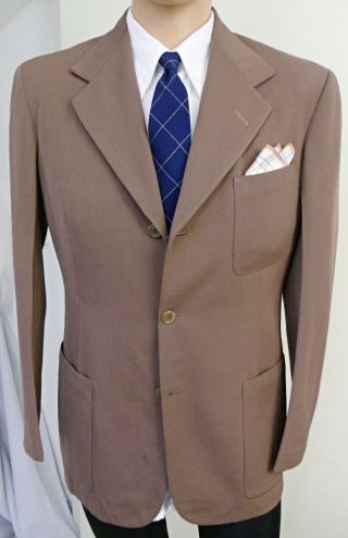 1930er 40er Sakko Jacke Anzug 48 Gabardine Sportcoat Jacket Vintage Swing Bild