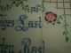 Handgestickte Decke Spruch - Tuch Sticktuch Shabby - Stickerei Schönerzustand Tischdecken Bild 5