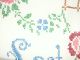 Handgestickte Decke Spruch - Tuch Sticktuch Shabby - Stickerei Schönerzustand Tischdecken Bild 7