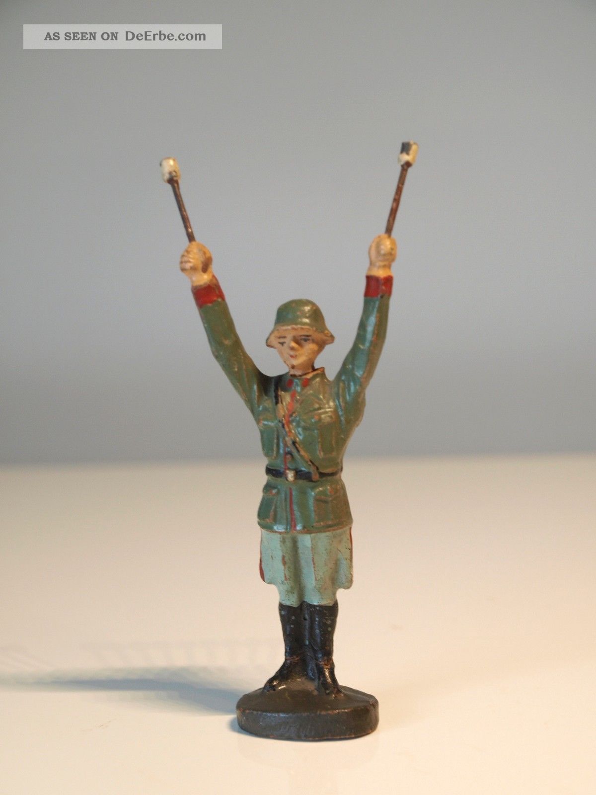 Elastolin 7,  5cm Serie.  Ww2 Musiker: Kesselpauker Stillgestanden Im G. Gefertigt vor 1945 Bild