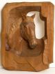 Holzpferd Holzrelief Haflinger Pferdeskulptur Südtirol Geschnitzt - Top - 1950-1999 Bild 1