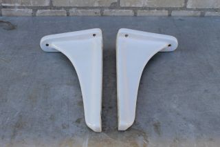2 Antike Wasch Becken Tisch Halterung Porzellan Weiß Winkel Konsole Design Bild