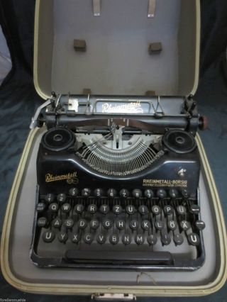 Reise - Schreibmaschine Rheinmetall Borsig Sömmerda Um 1950 Typewriter Bild