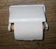 Antiker Wc - Rollenhalter Art Deco Gusseisen Email / Toilettenpapierhalter Original, vor 1960 gefertigt Bild 1