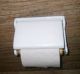 Antiker Wc - Rollenhalter Art Deco Gusseisen Email / Toilettenpapierhalter Original, vor 1960 gefertigt Bild 3