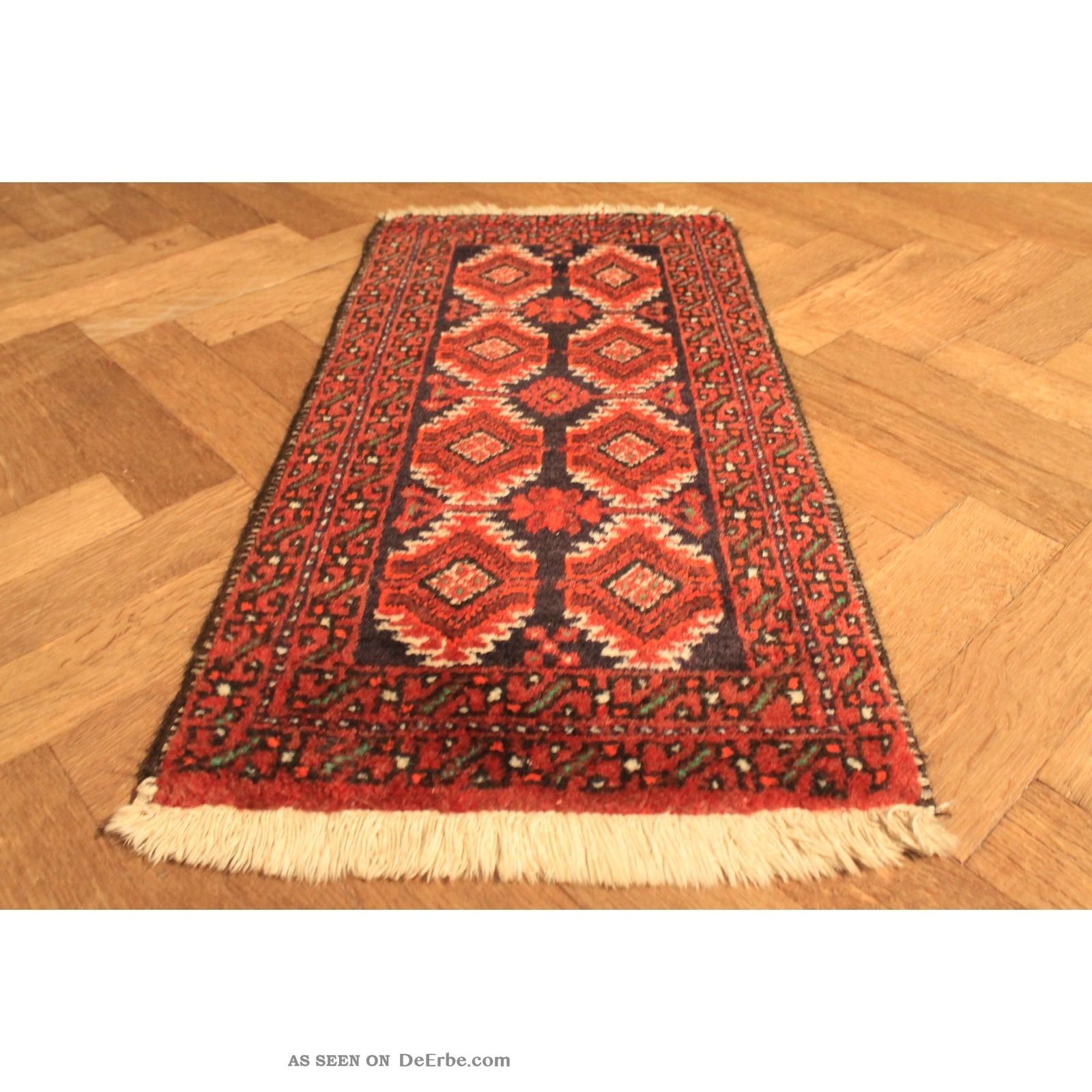 Alter Handgeknüpfter Orient Sammler Teppich Belutsch Art Deco Old Carpet Tappeto Teppiche & Flachgewebe Bild