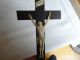 Kruzifix Kreuz Aus Ebenholzolz,  Korpus Aus Bein,  Handgeschnitzt Beinarbeiten Bild 2