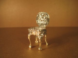Silber Miniatur - Antiken Stuhl.  Briefmarken - 1974.  Eine Seltene Form Bild
