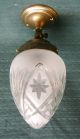 Deckenlampe Satinierter Glas Lampenschirm Gefertigt nach 1945 Bild 4