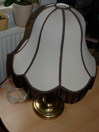 Tischlampe Shabby Stehlampe Lampe Leuchte Stoffschirm Mit Fransen Groß 62 X38cm Bild