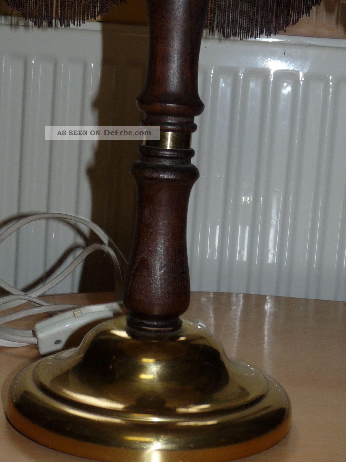 Tischlampe Shabby Stehlampe Lampe Leuchte Stoffschirm Mit Fransen Groß