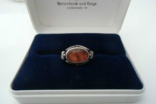 Angebot Zu Weihnachten : Rockabilly 835 Silber Bernstein Ring Amber Im Etui Bild